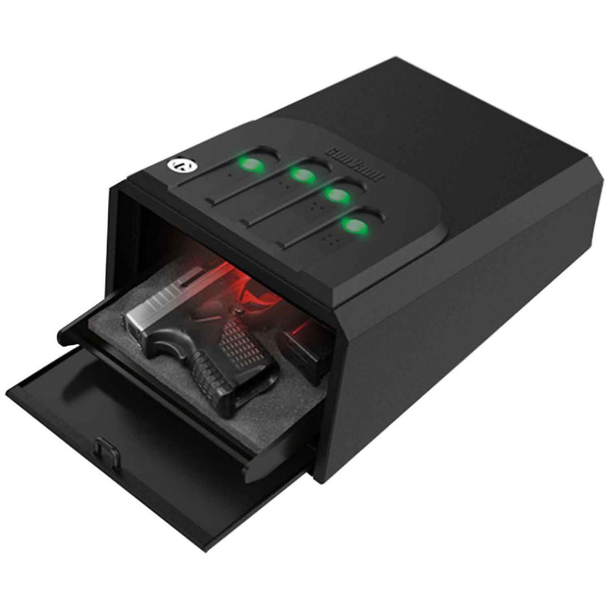 GunVault MiniVault with Slide 1 Gun Pistol Vault - Matte Black