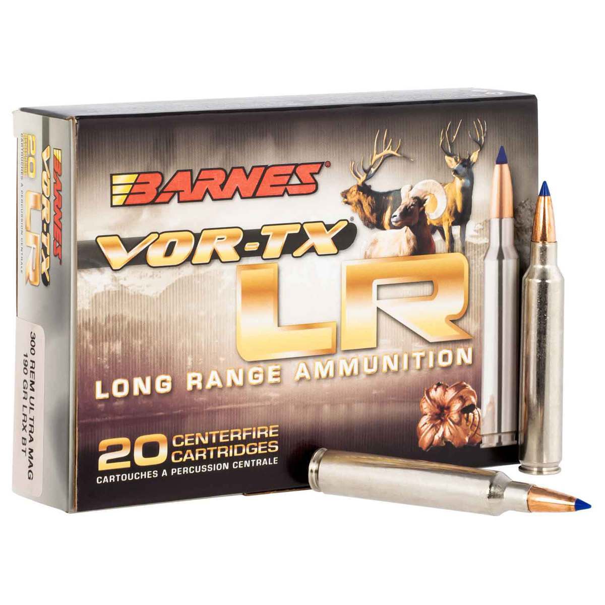 Barnes VOR-TX LR 300 Remington Ultra Magnum 190gr LRX BT Rifle Ammo - 20 Rounds
