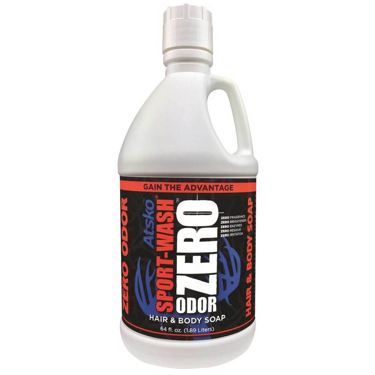 Atsko Zero Sport Wash Hair And Body Soap - 64oz
