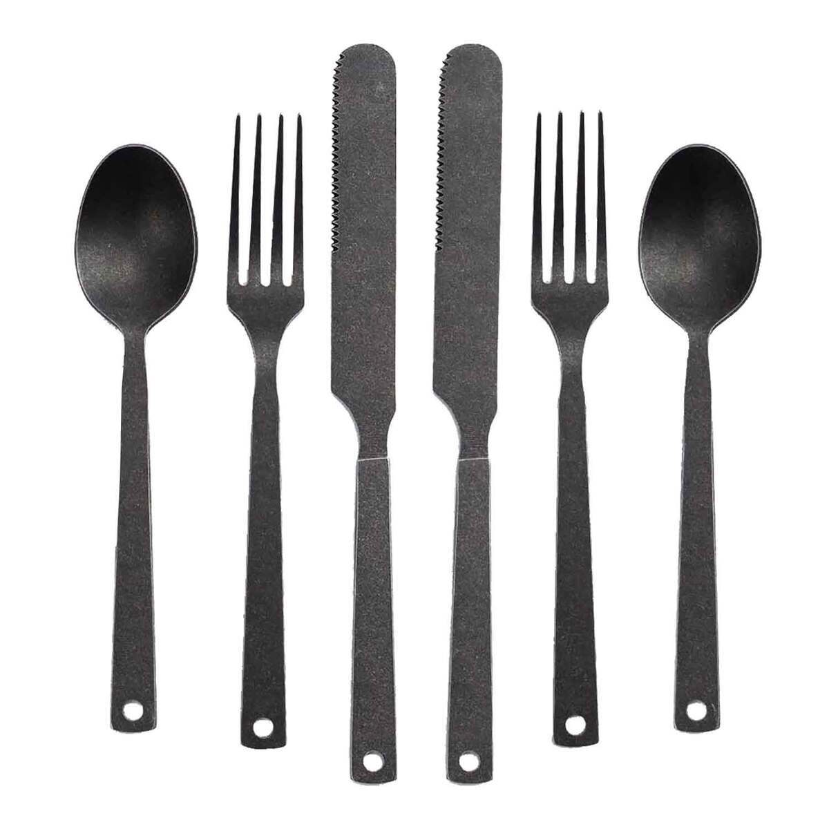 Barebones Matte Flatware 6 Piece Utensil Set