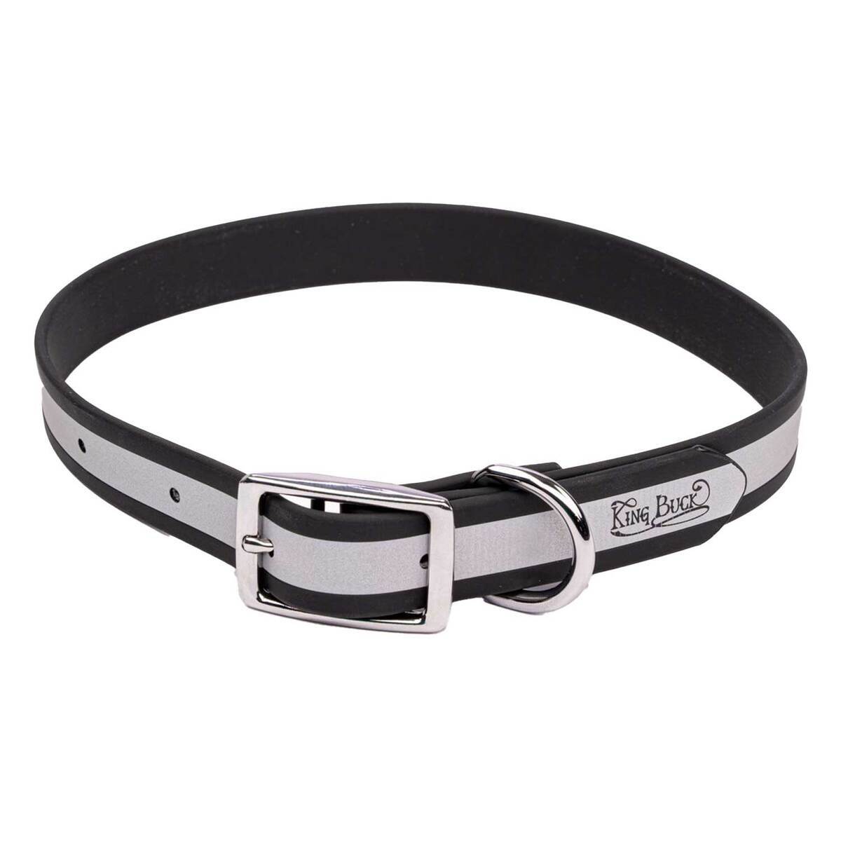 King Buck Waterproof Soft-Touch Reflective Dog Collar - Black