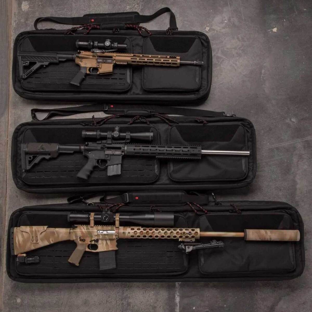 Allen Company Tac-Six 2-Firearm Unit with Laser Cut Molle Front 38in Tactical Rifle Case - Black