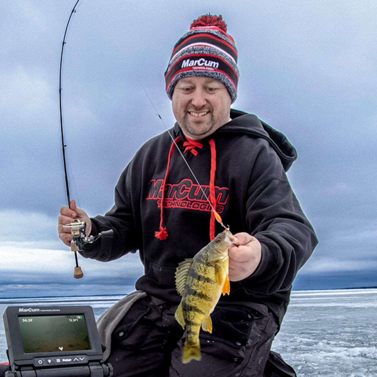 MarCum Men's Laced Ice Fishing Hoodie - Black - M