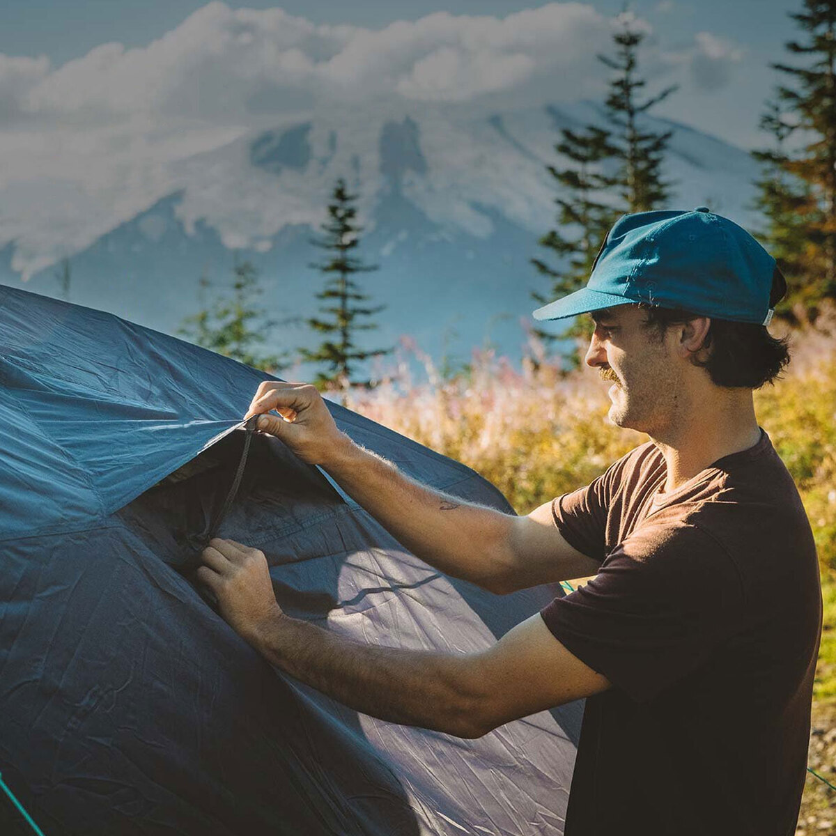 Coleman PEAK1 4-Person Camping Tent - Marigold/ Dark Stone