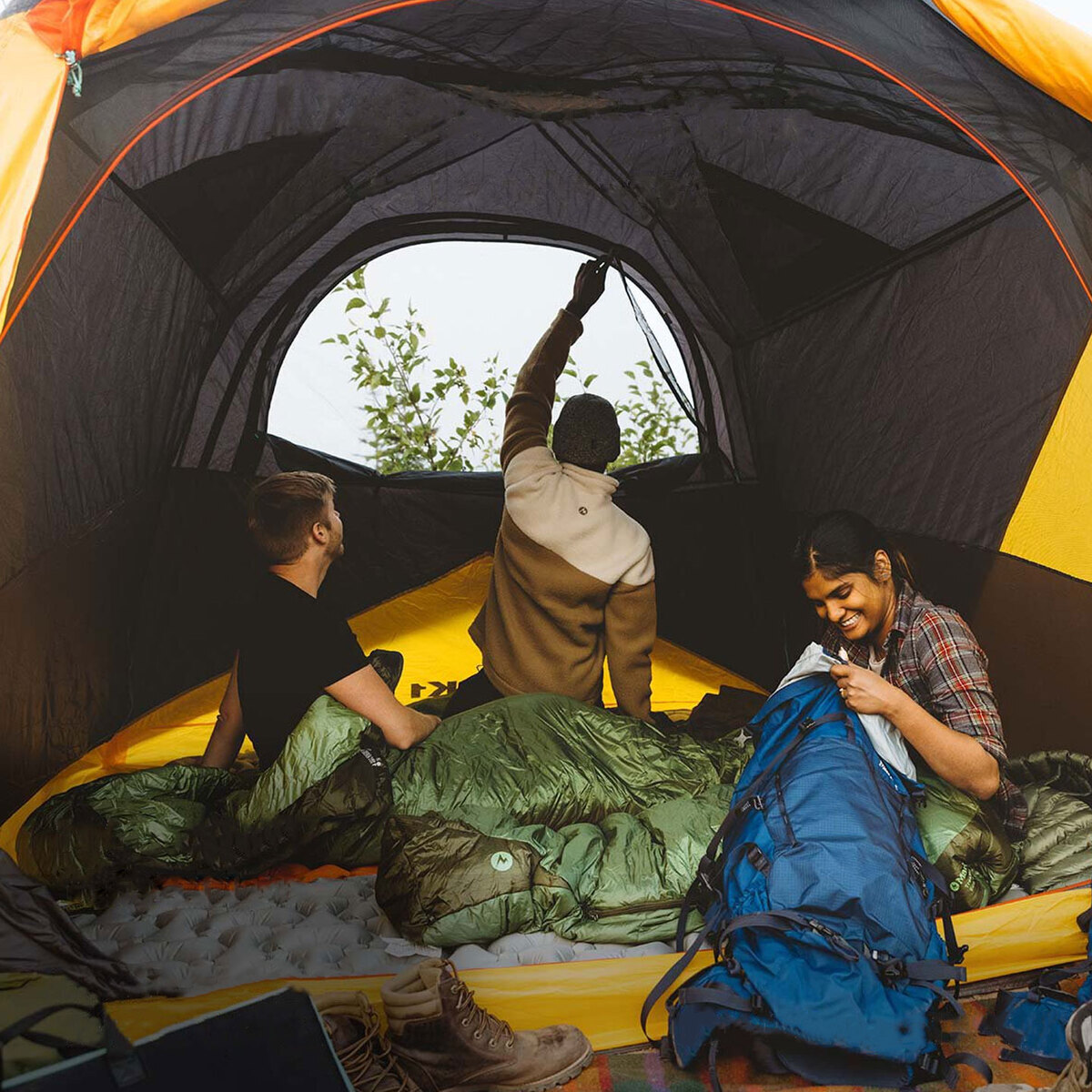 Coleman PEAK1 4-Person Camping Tent - Marigold/ Dark Stone