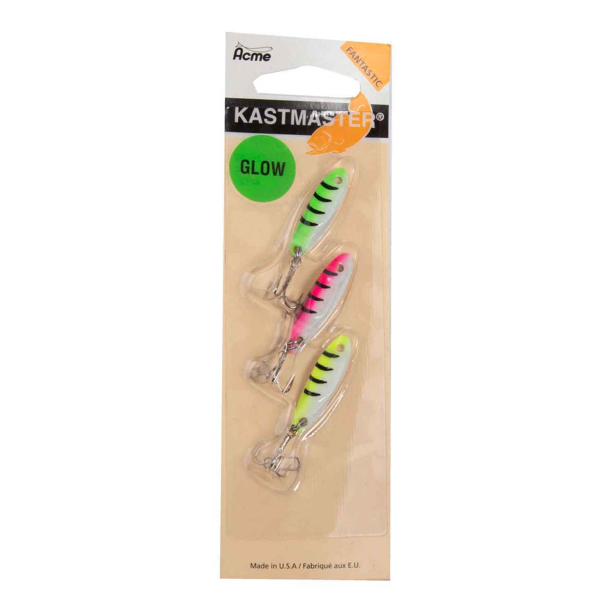 Acme Kastmaster Tiger Glow Ice Fishing Spoon Assortment