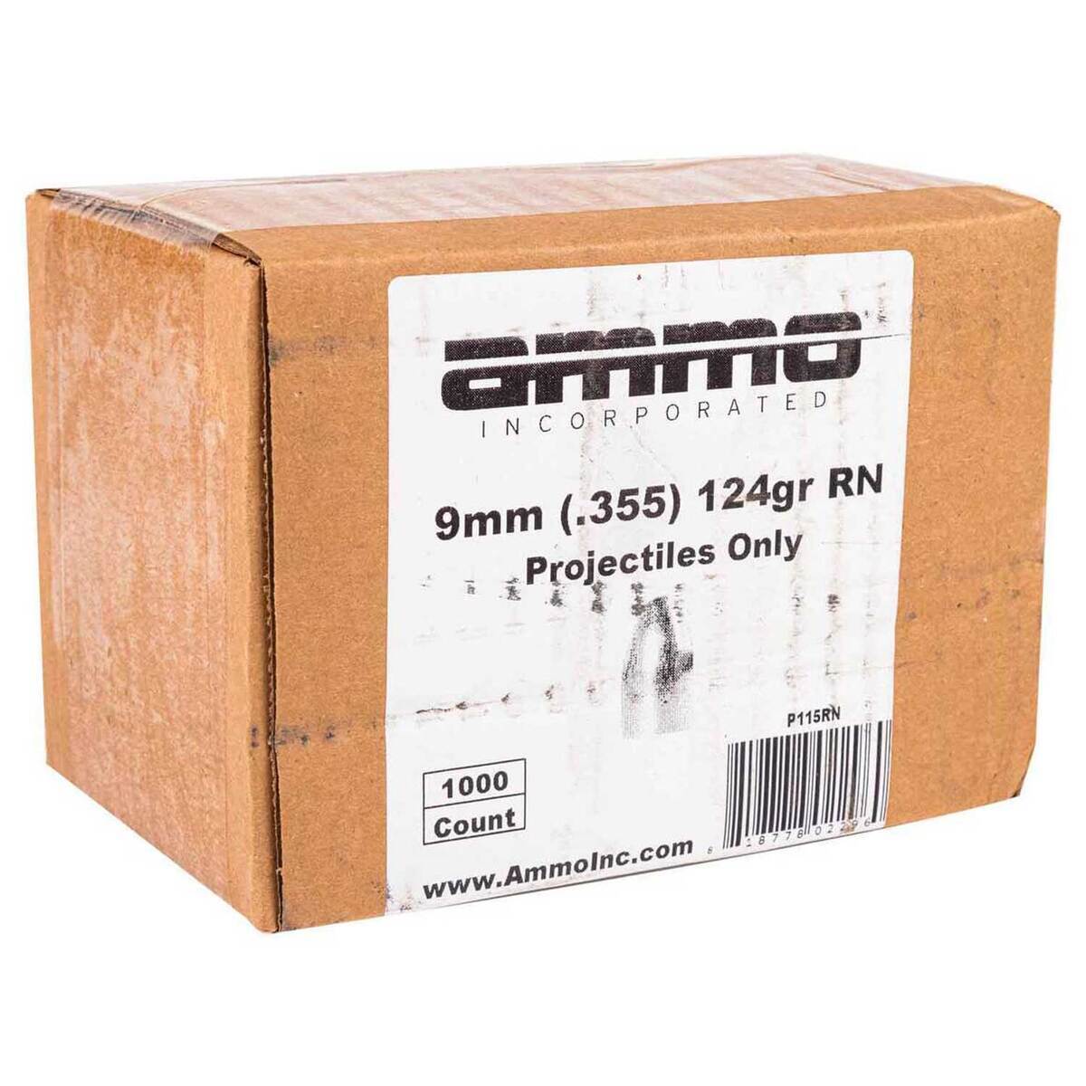 Ammo Inc 9mm Luger Round Nose 124gr Reloading Bullets - 1000 Count