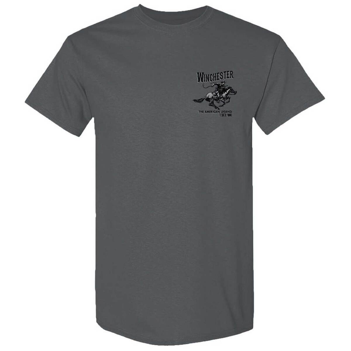 Winchester Men's Vintage Rider Short Sleeve Casual Shirt - Charcoal - L