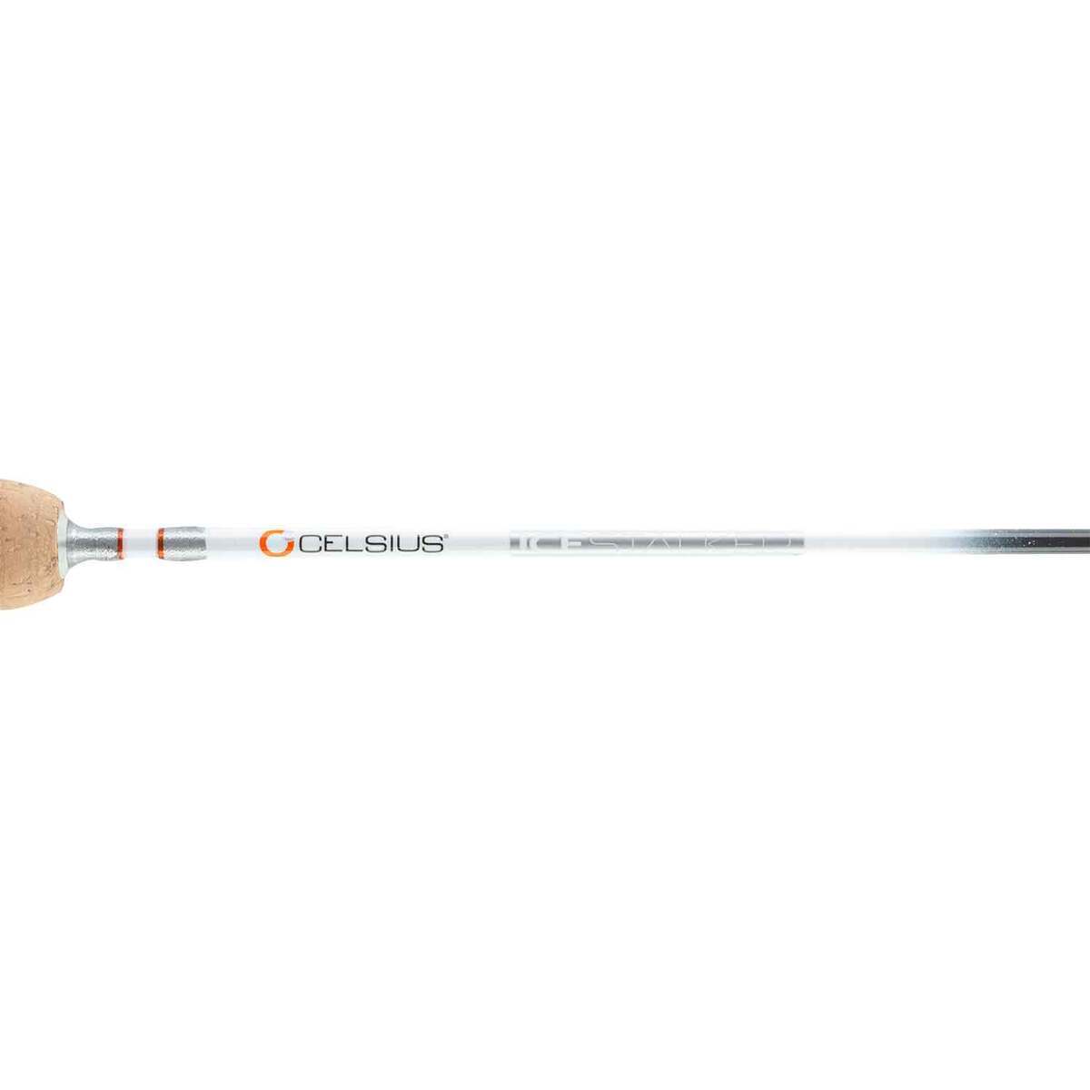 Celsius Ice Stalker Predator Ice Fishing Rod - Silver/Orange, 42in, Medium Heavy Power 3 Celsius Ice Stalker Predator Ice Fishing Rod - Silver/Orange, 42in, Medium Heavy Power
