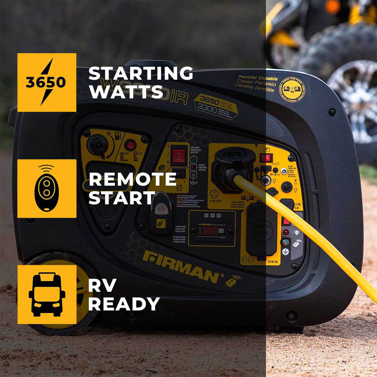 FIRMAN W03383 3650/3300 Watts Remote Start Inverter Generator - 50 State