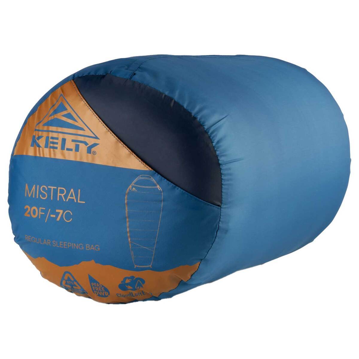 Kelty Mistral 20F Degree Long Mummy Sleeping Bag - Dark Blue/ Pageant Blue