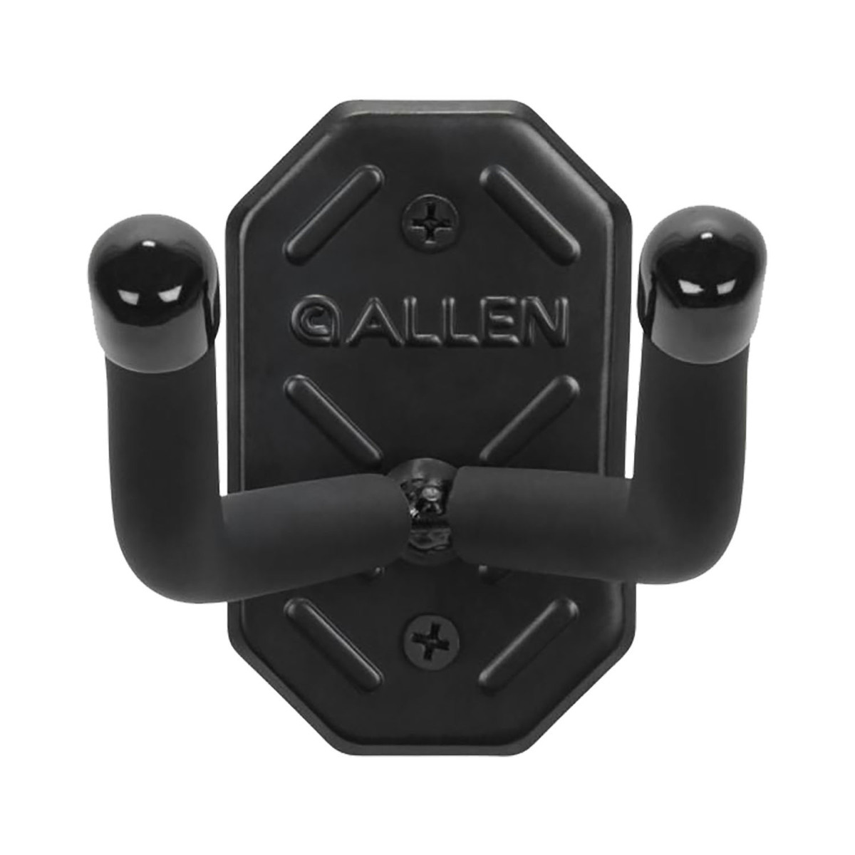 Allen Company Black Defender Double Hooks with Metal Mounting Plate