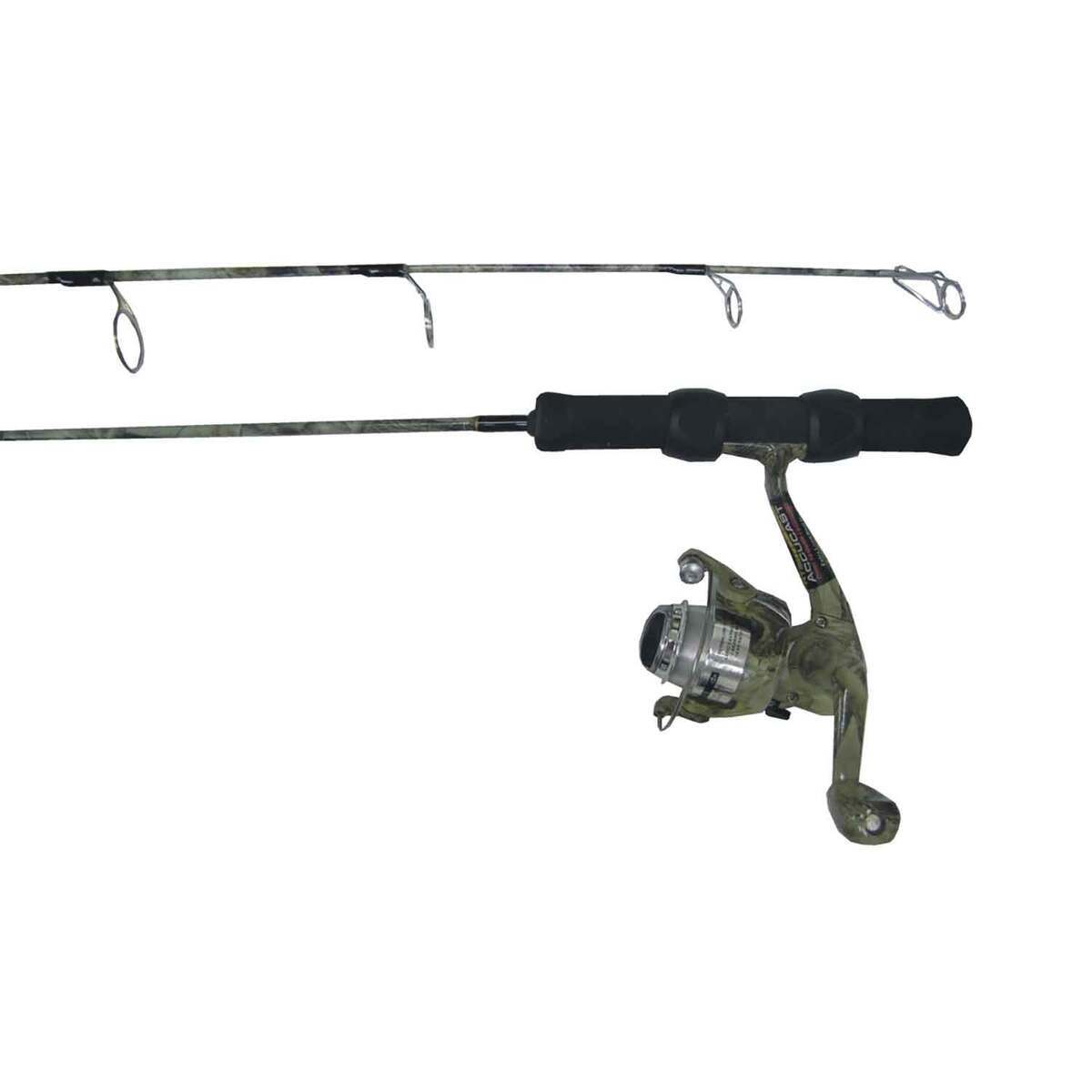 Fish Hunter Ice 24 Spinning Ice Fishing Combo �?Camo, 24in, Medium Action